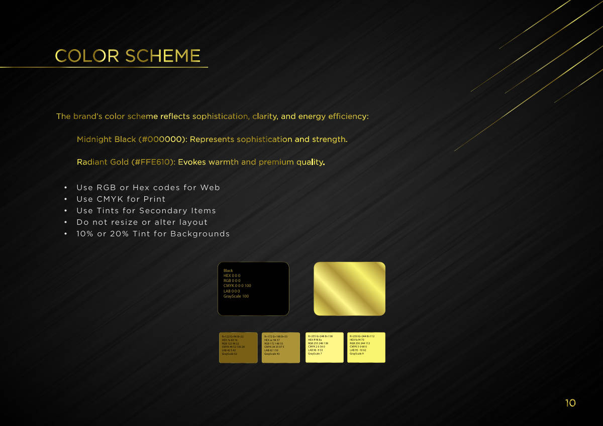 ENVIRON FALCON LIGHTING · Brand guideline page 10
