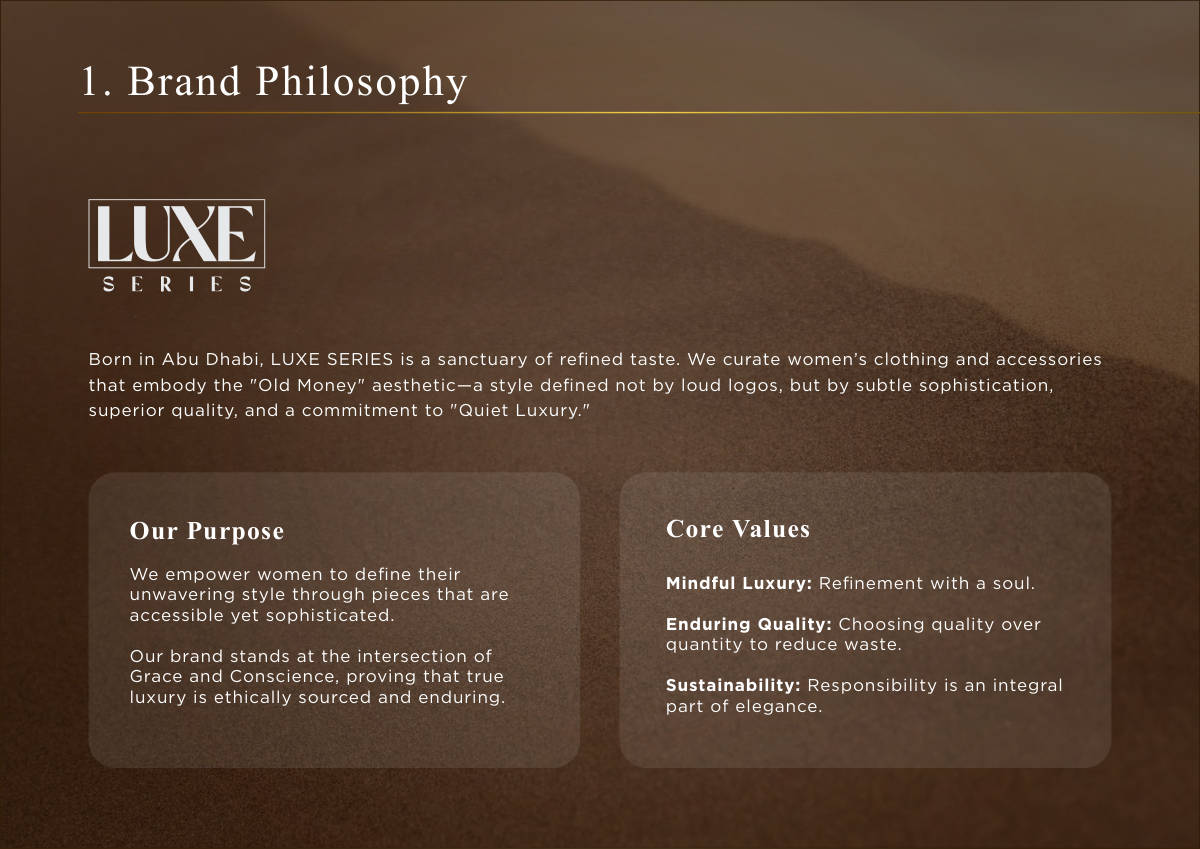 LUXE SERIES · Brand guideline page 2