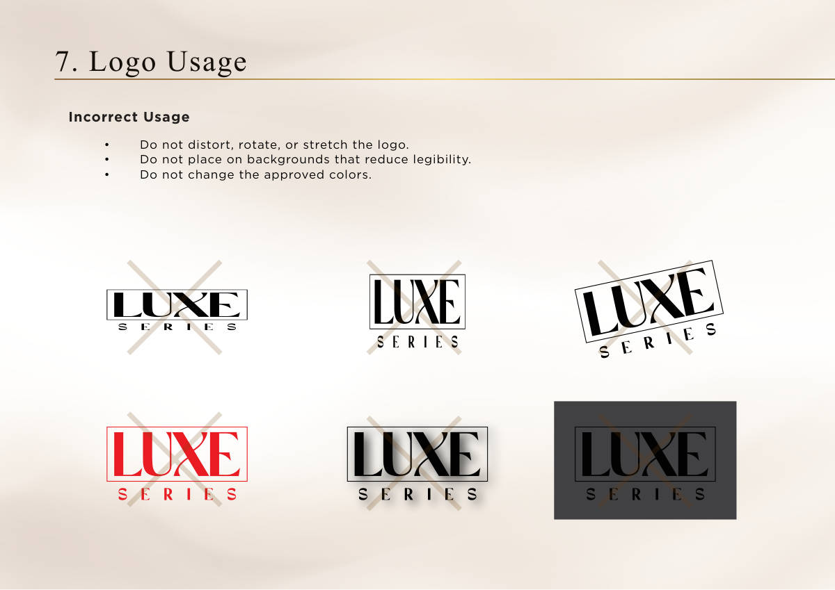 LUXE SERIES · Brand guideline page 11