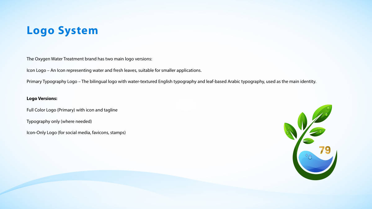 OXYGEN WATER TREATMENT · Brand guideline page 5