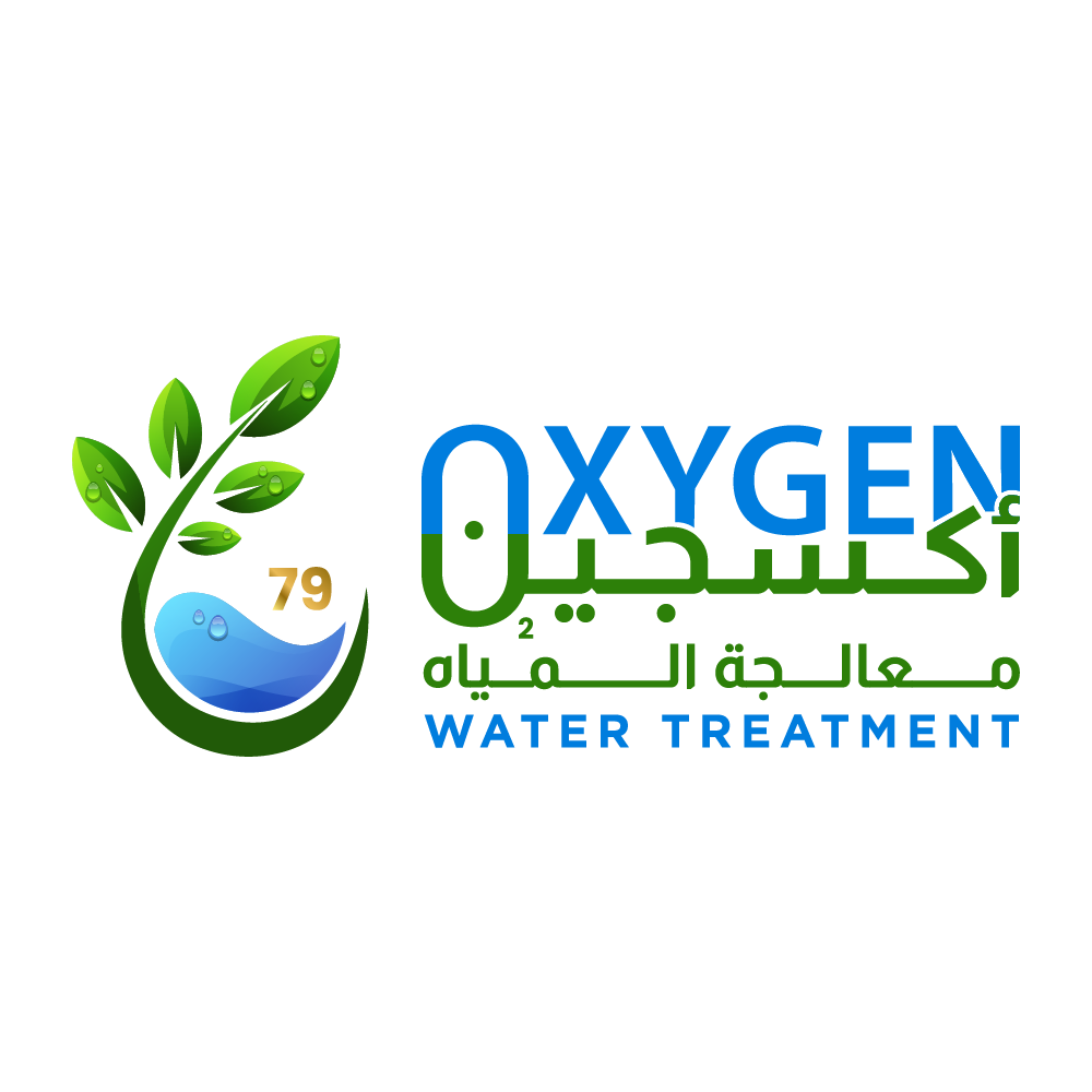 Oxygen Water Treatment brand identity, bilingual logo designed by Mesh Media
