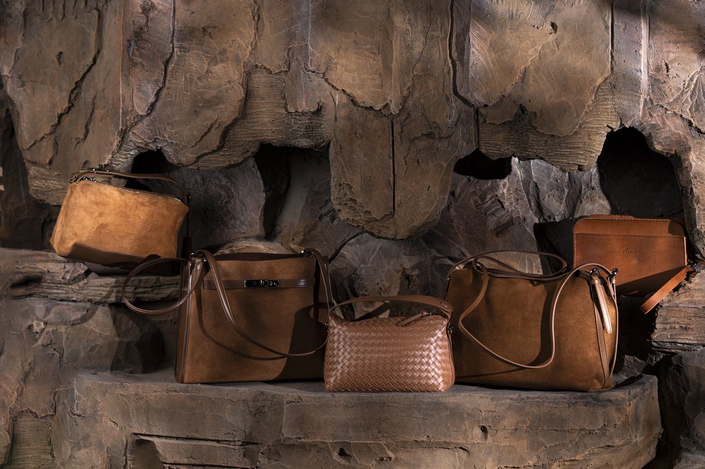 Luxe Series leather bag campaign still photographed by Mesh Media